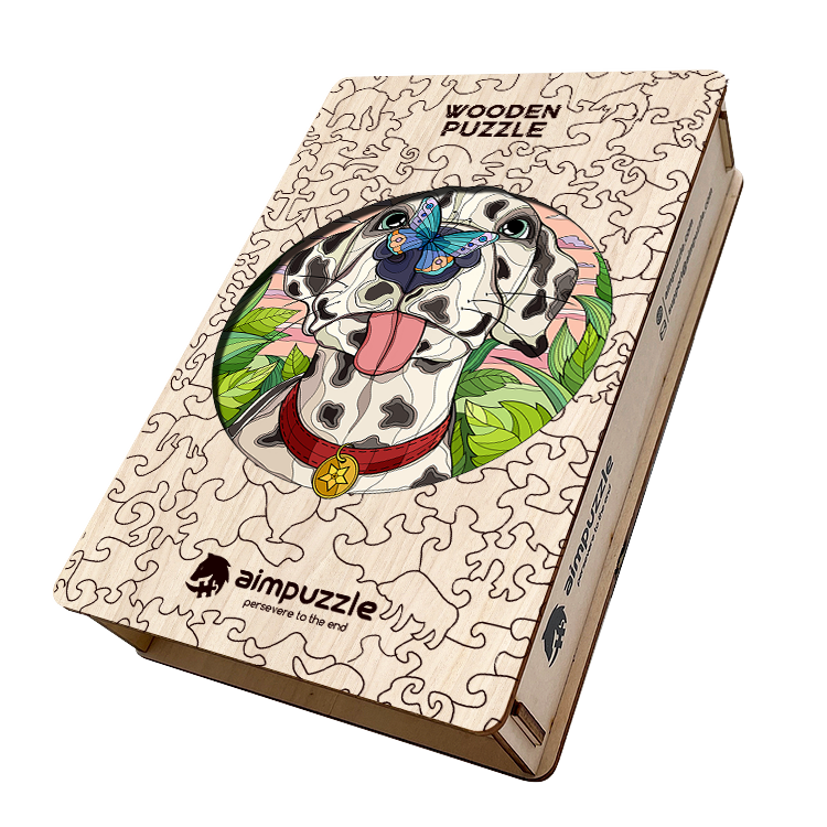 Spotted Dog Butterfly Wooden Jigsaw Puzzle - aimpuzzle