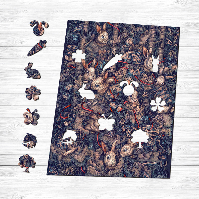 Rabbit Nest Wooden Jigsaw Puzzle - aimpuzzle