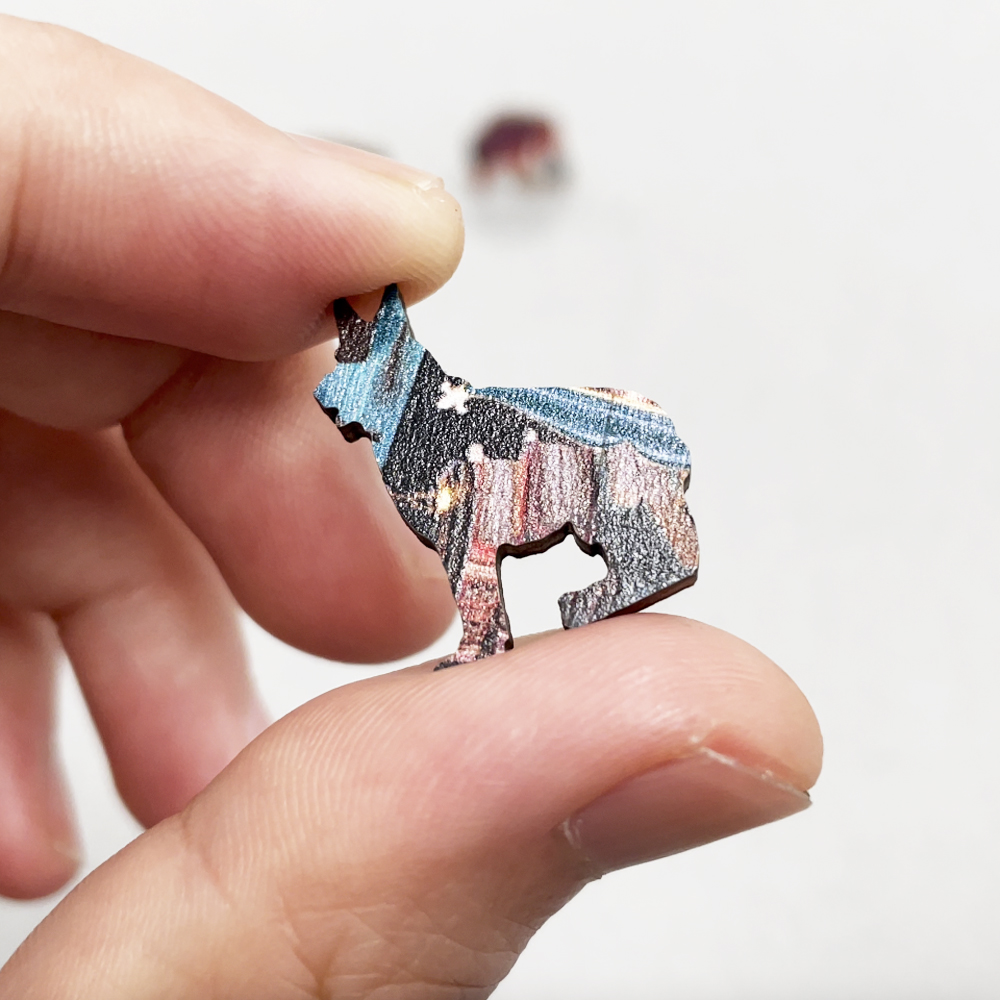 Cute wolf dog Wooden Jigsaw Puzzle - aimpuzzle