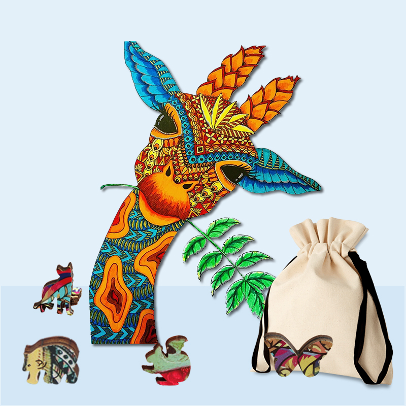 Cute Giraffe Wooden Jigsaw Puzzle - aimpuzzle