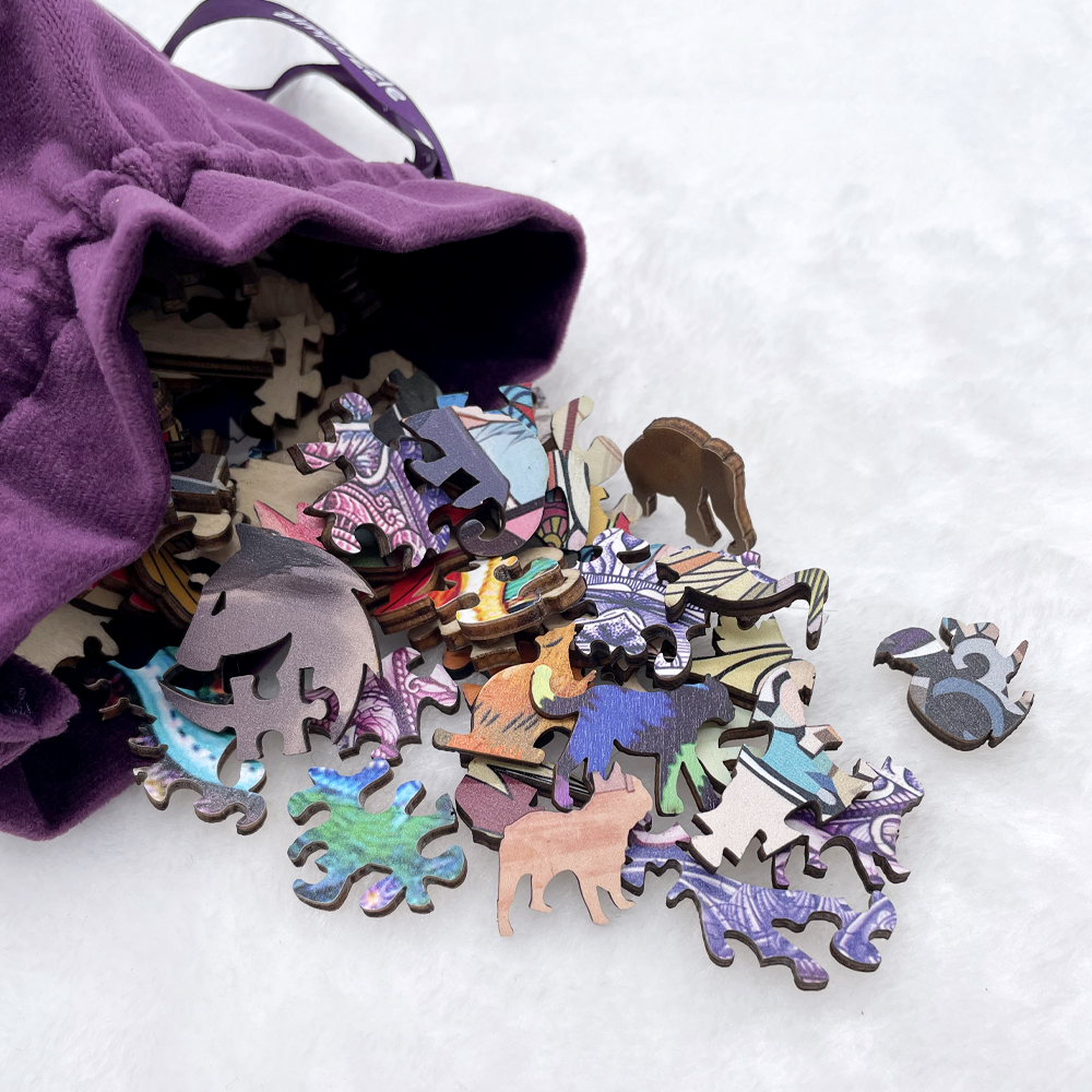 Cute wolf dog Wooden Jigsaw Puzzle - aimpuzzle