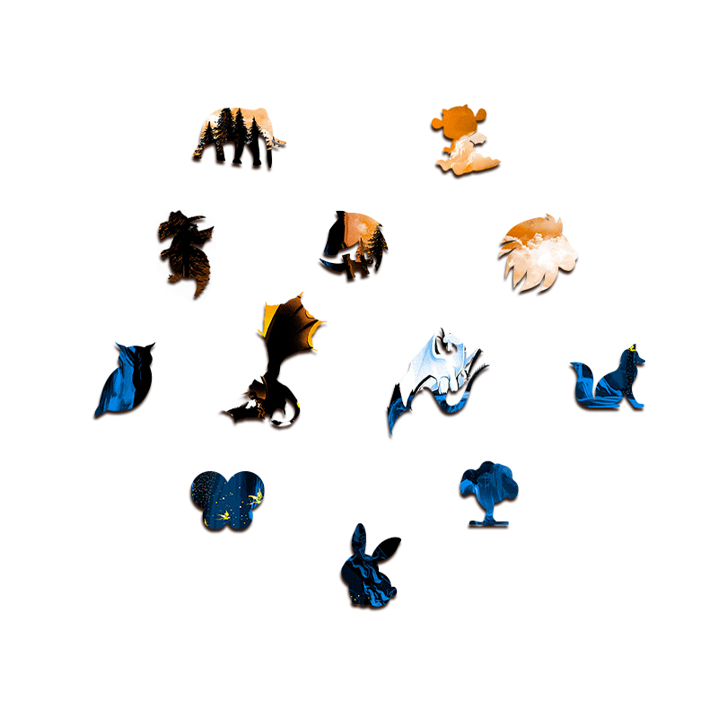 Yin Yang Toothless and Light Fury Wooden Jigsaw Puzzle - aimpuzzle