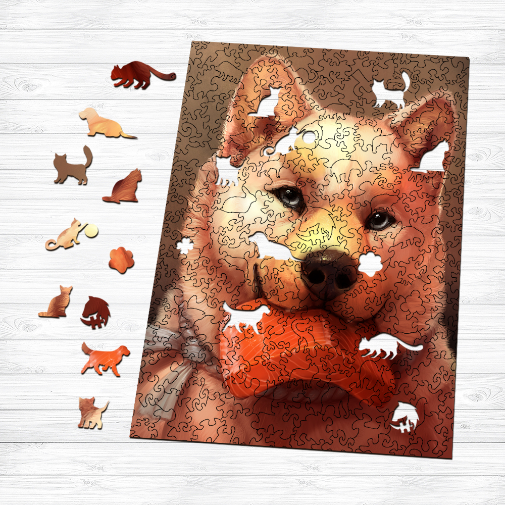 Shiba Inu Wooden Jigsaw Puzzle - aimpuzzle