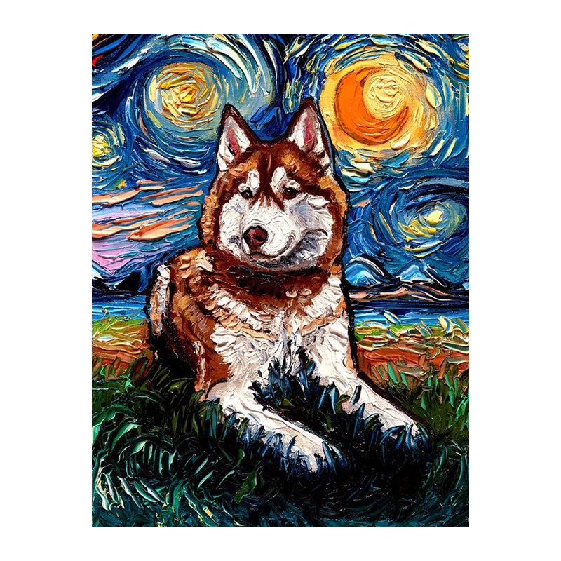 Van Gogh Alaskan Dog Wooden Jigsaw Puzzle - aimpuzzle