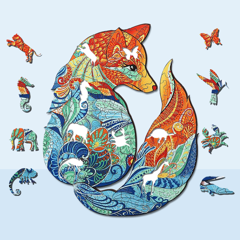 Elegant Fox Wooden Jigsaw Puzzle - aimpuzzle