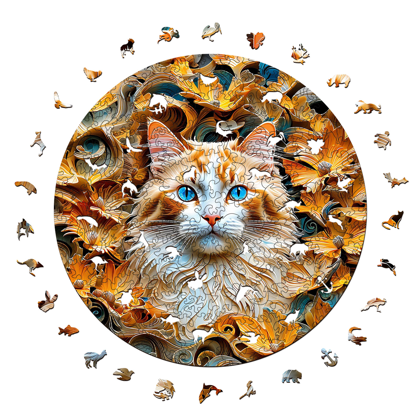 Cat 3D Vision Wooden Jigsaw Puzzle - aimpuzzle