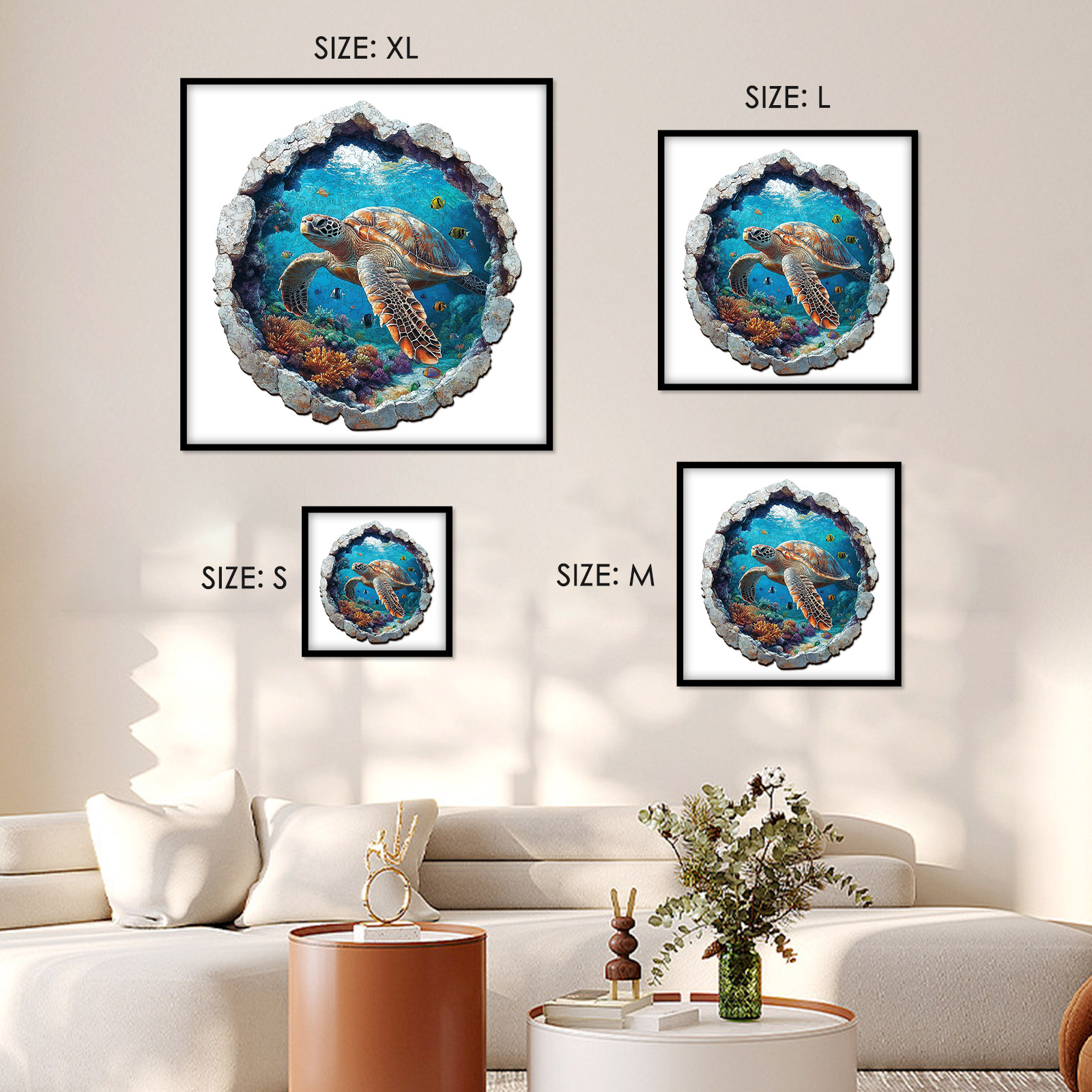 Sea Turtle 3D Vision Wooden Jigsaw Puzzle - aimpuzzle